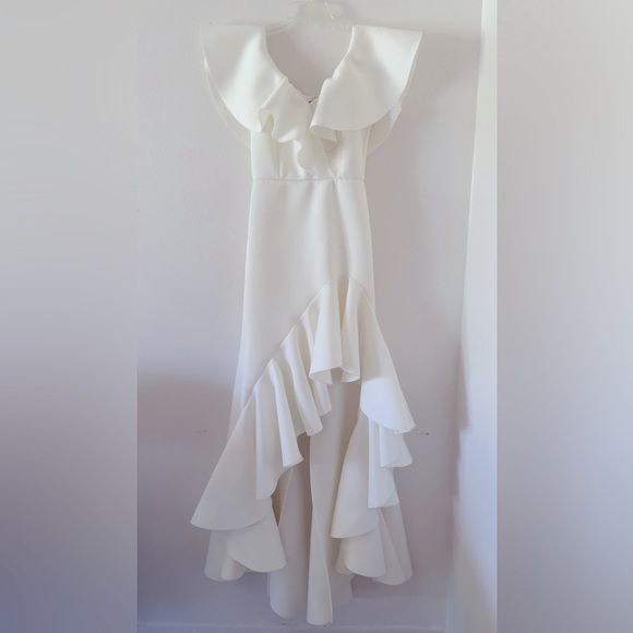 White Hi-Low Dress - 1X - Picture 1 of 2